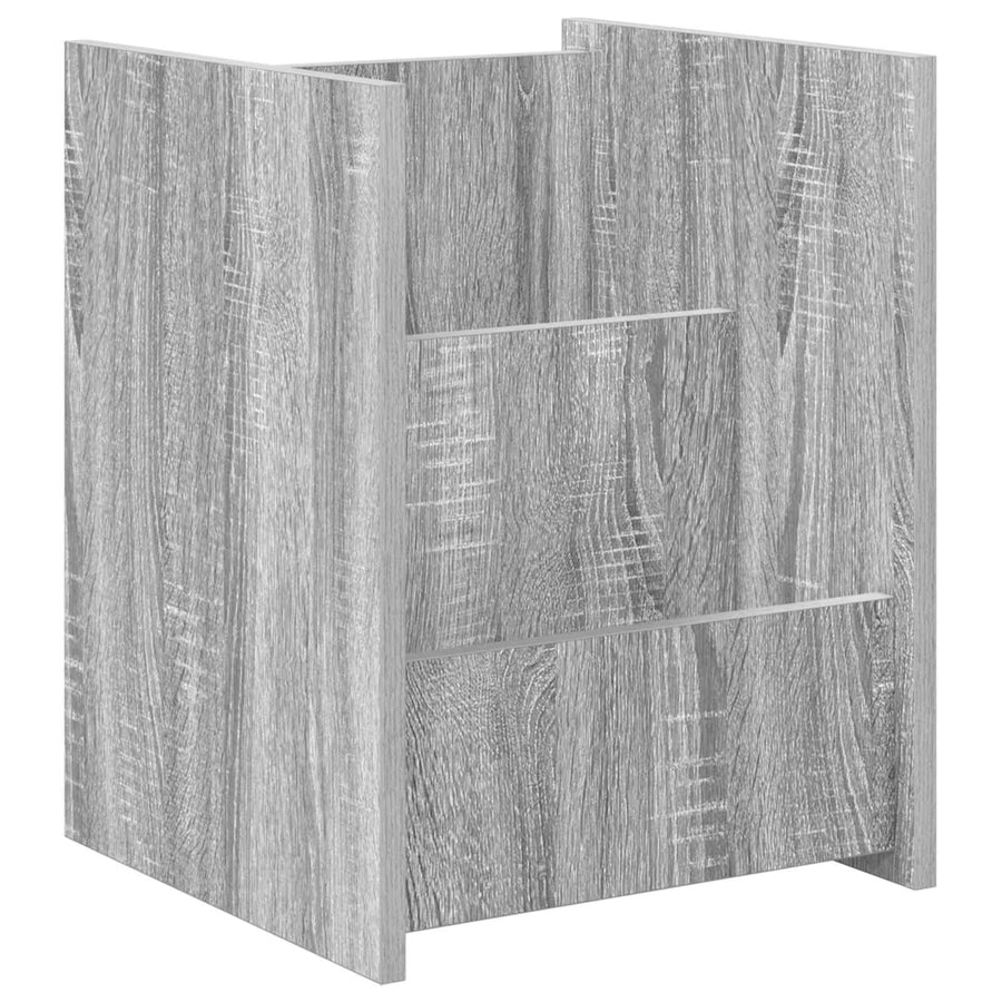 Bijzettafel Met Plank 35 X 35 X 45 Cm Bewerkt Hout Grijs sonoma