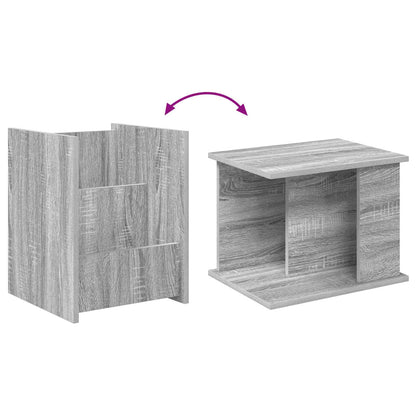 Bijzettafel Met Plank 35 X 35 X 45 Cm Bewerkt Hout Grijs sonoma