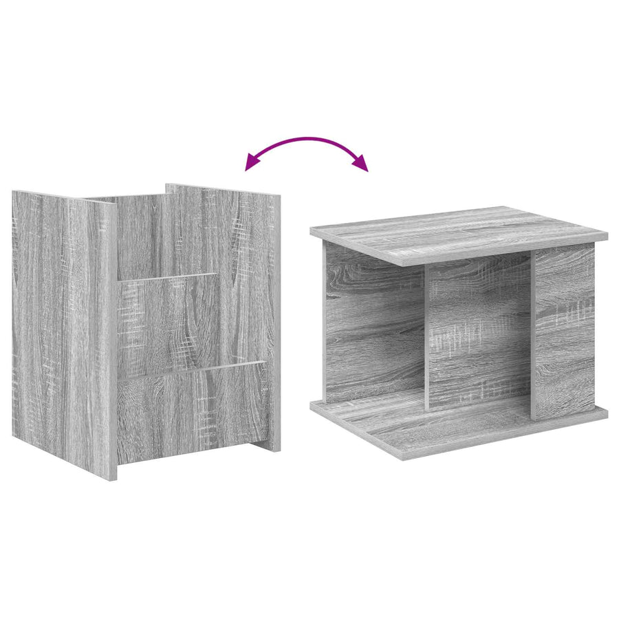 Bijzettafel Met Plank 35 X 35 X 45 Cm Bewerkt Hout Grijs sonoma