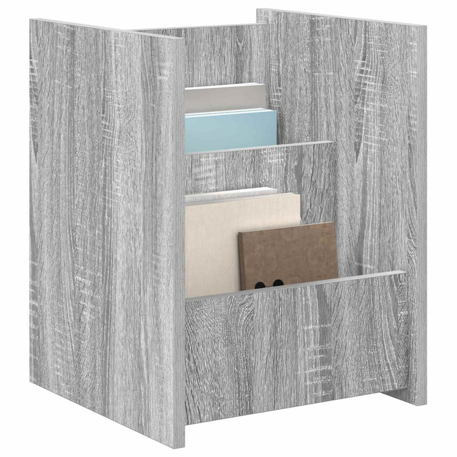 Bijzettafel Met Plank 35 X 35 X 45 Cm Bewerkt Hout Grijs sonoma