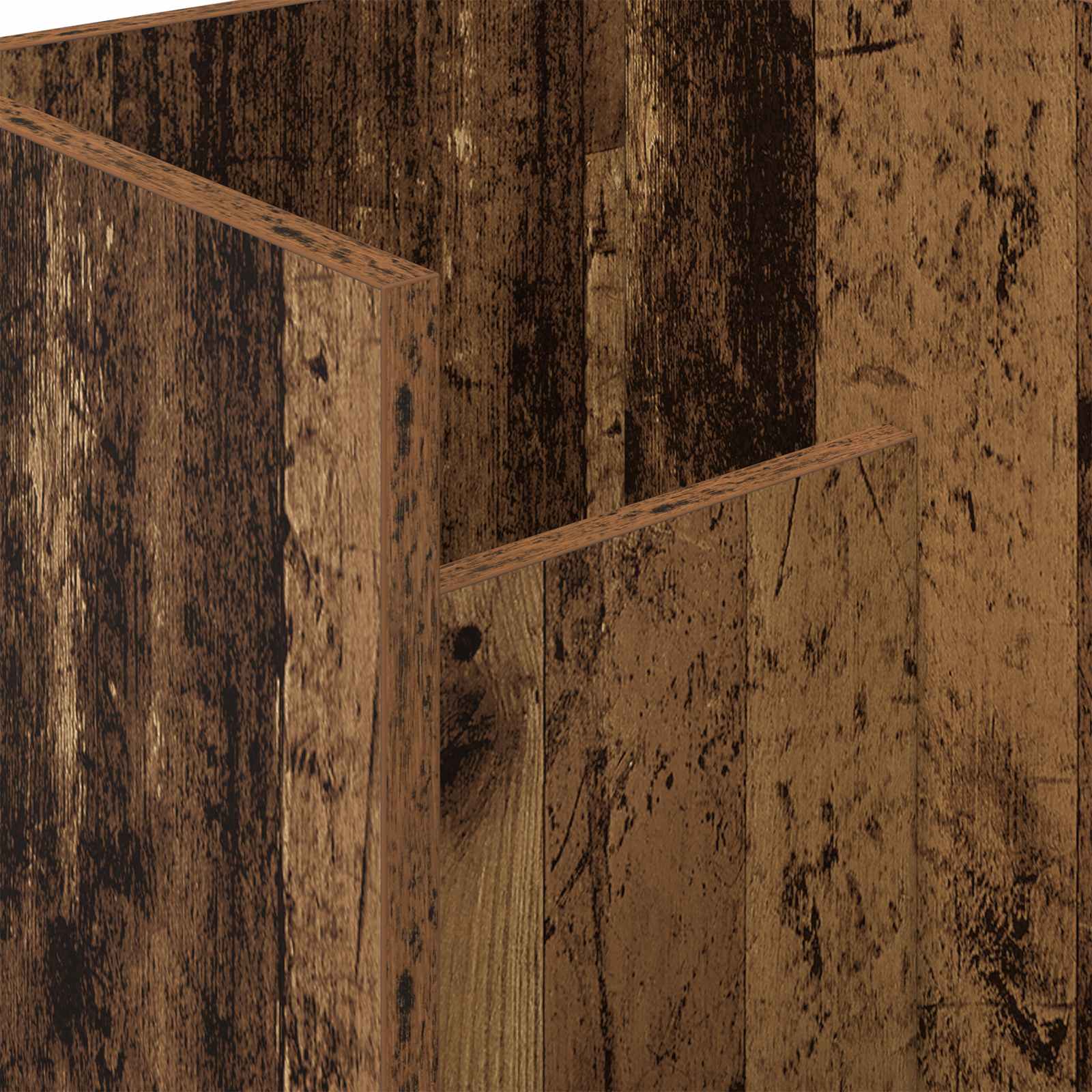 Bijzettafel Met Plank Oudhout 35 X 35 X 45 Cm Bewerkt Hout Oud hout