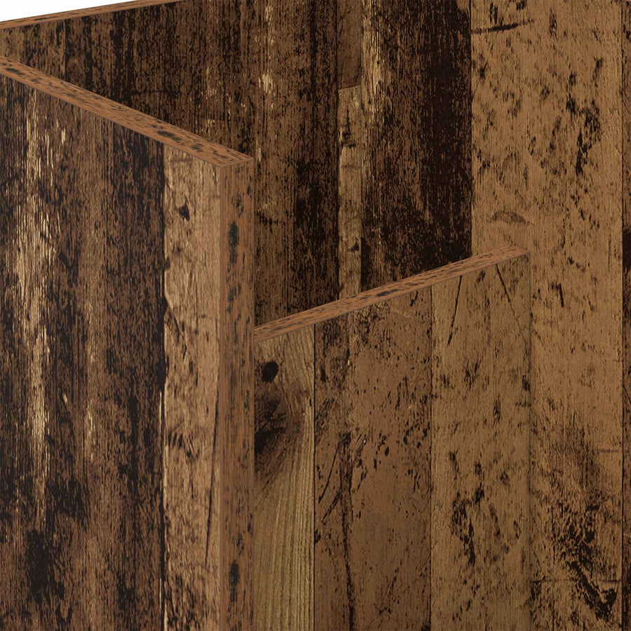 Bijzettafel Met Plank Oudhout 35 X 35 X 45 Cm Bewerkt Hout Oud hout