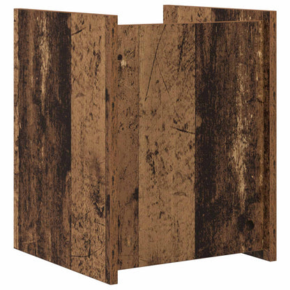 Bijzettafel Met Plank Oudhout 35 X 35 X 45 Cm Bewerkt Hout Oud hout