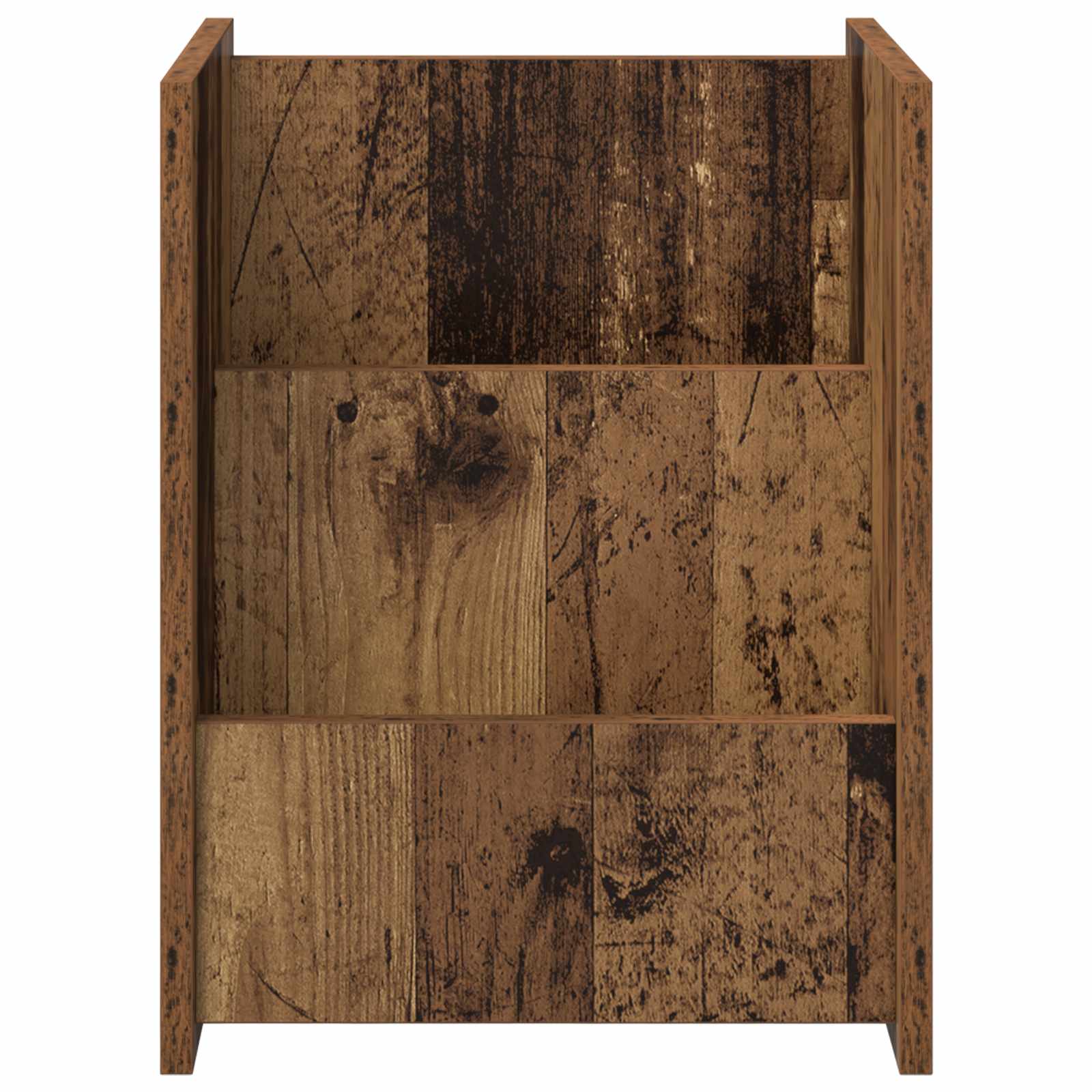 Bijzettafel Met Plank Oudhout 35 X 35 X 45 Cm Bewerkt Hout Oud hout