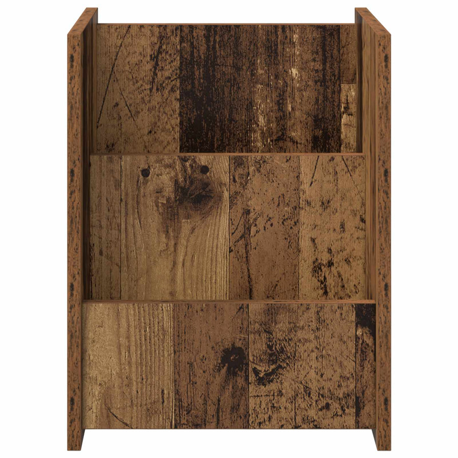 Bijzettafel Met Plank Oudhout 35 X 35 X 45 Cm Bewerkt Hout Oud hout