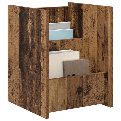 Bijzettafel Met Plank Oudhout 35 X 35 X 45 Cm Bewerkt Hout Oud hout
