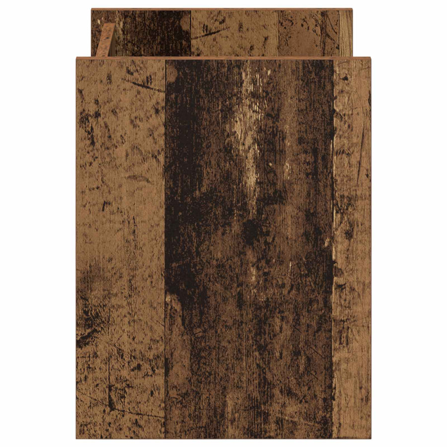 Bijzettafel Met Plank Oudhout 35 X 35 X 45 Cm Bewerkt Hout Oud hout