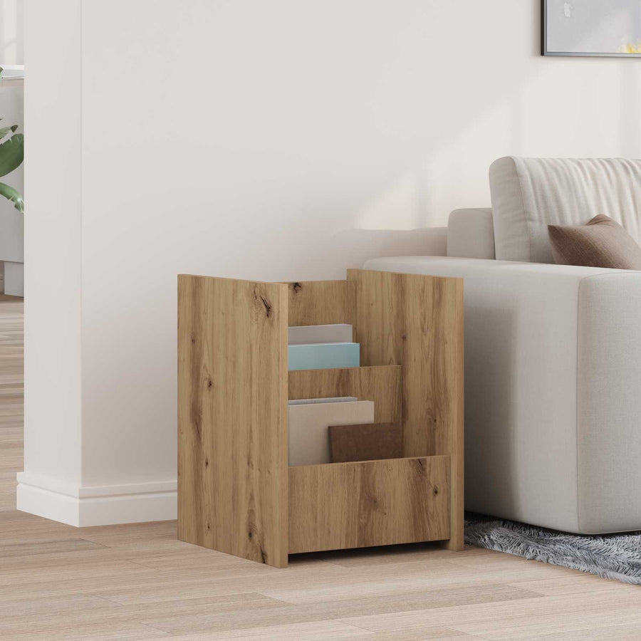 Bijzettafel Artisan Eiken 35 X 35 X 45 Cm Bewerkt Hout artisanaal eikenkleurig