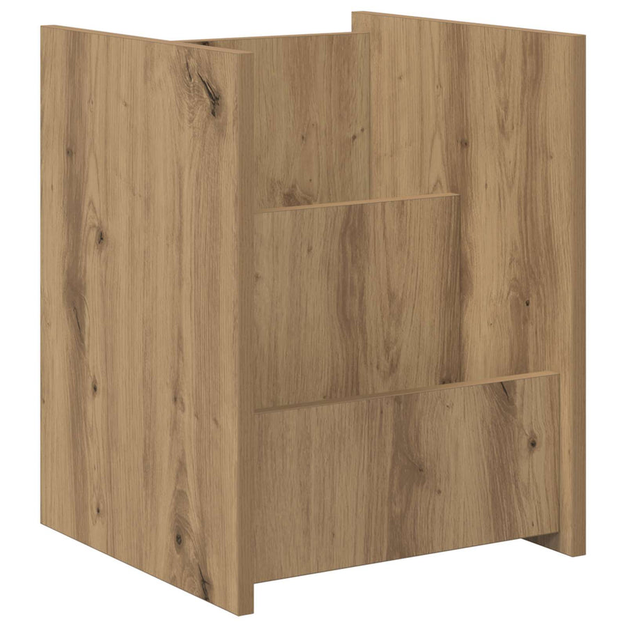 Bijzettafel Artisan Eiken 35 X 35 X 45 Cm Bewerkt Hout artisanaal eikenkleurig