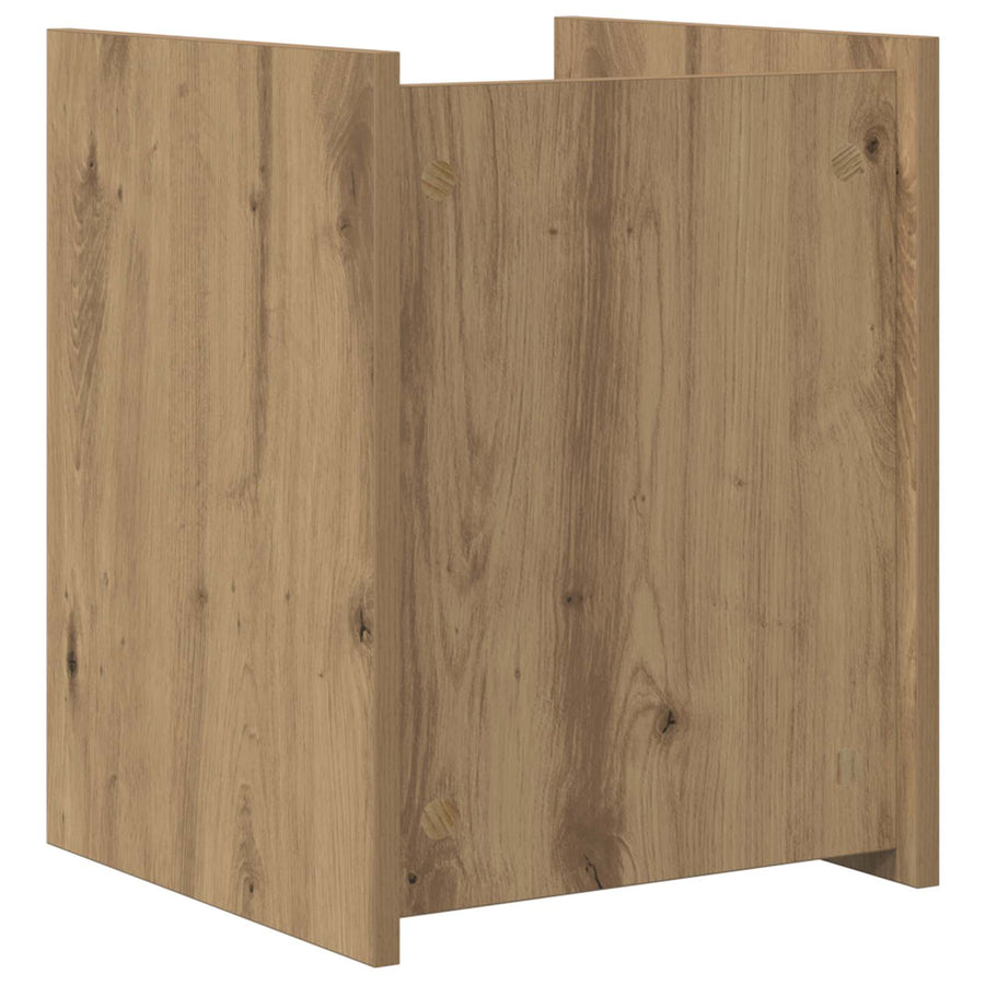 Bijzettafel Artisan Eiken 35 X 35 X 45 Cm Bewerkt Hout artisanaal eikenkleurig