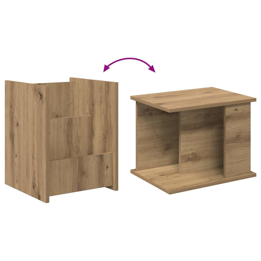 Bijzettafel Artisan Eiken 35 X 35 X 45 Cm Bewerkt Hout artisanaal eikenkleurig