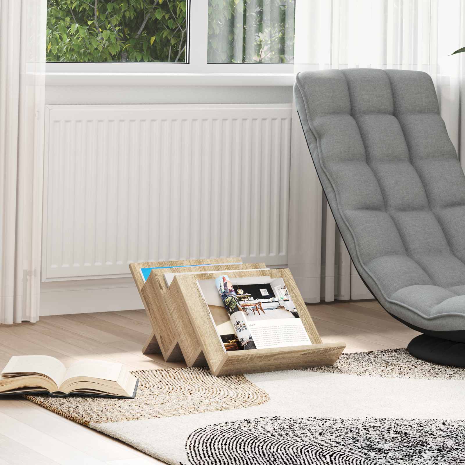 Bijzetkast 57,5 X 40 X 42 Cm Bewerkt Hout 40 x 53 x 28,5 cm Sonoma eiken