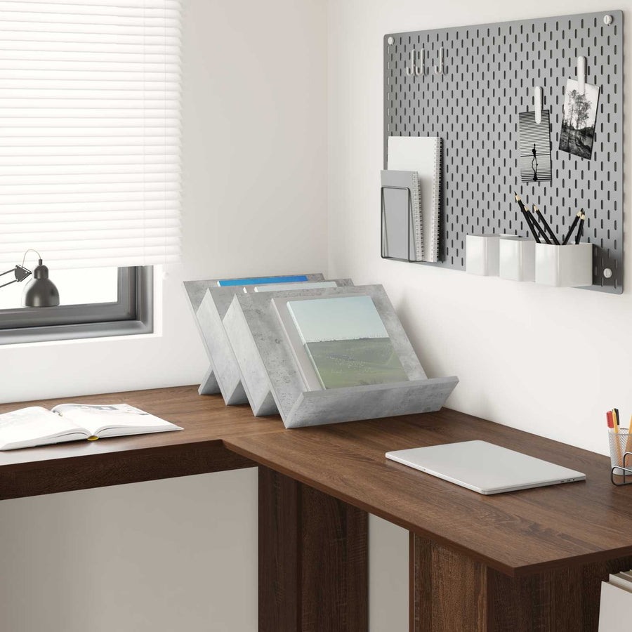Bijzetkast Met Plank Beton Grijs 57,5 X 40 X 42 Cm Bewerkt Hout 40 x 53 x 28,5 cm Betongrijs