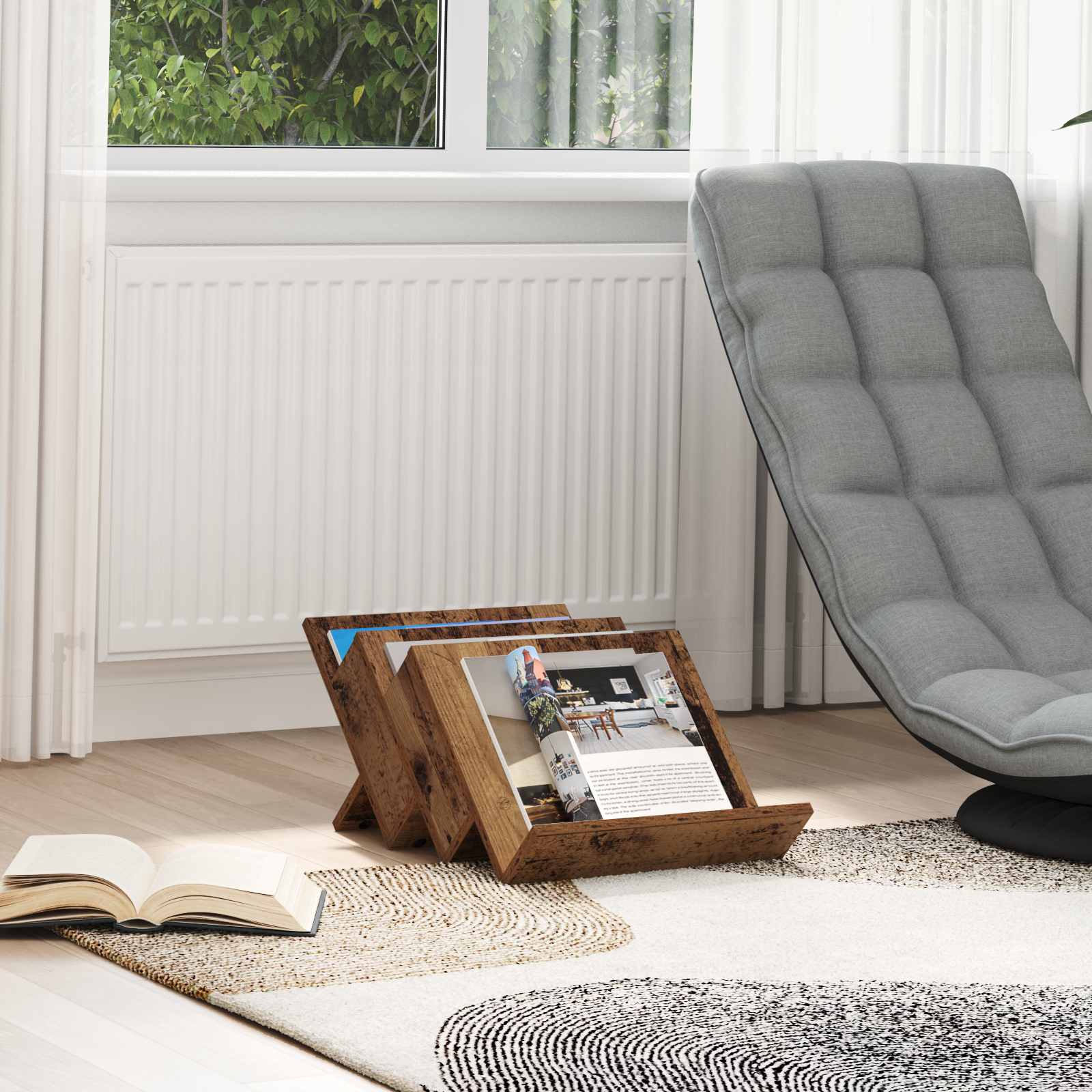Bijzetkast Met Plank Oudhout 57,5 X 40 X 42 Cm Bewerkt Hout 40 x 53 x 28,5 cm Oud hout