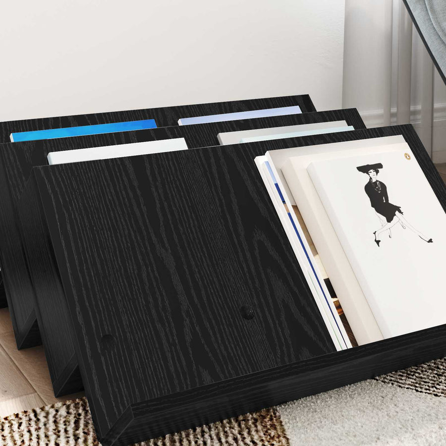 Bijzetkast Met Plank 65 X 57,5 X 42 Cm Bewerkt Hout 65 x 53 x 28,5 cm Zwart eiken