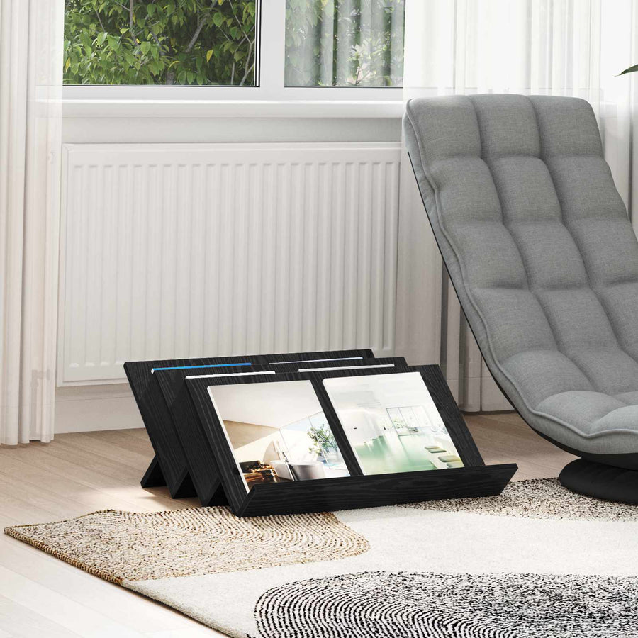 Bijzetkast Met Plank 65 X 57,5 X 42 Cm Bewerkt Hout 65 x 53 x 28,5 cm Zwart eiken
