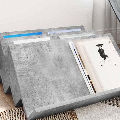 Bijzetkast Met Plank Beton Grijs 65 X 57,5 X 42 Cm Bewerkt Hout 65 x 53 x 28,5 cm Betongrijs