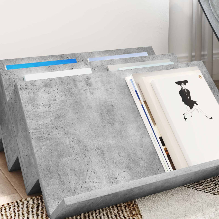 Bijzetkast Met Plank Beton Grijs 65 X 57,5 X 42 Cm Bewerkt Hout 65 x 53 x 28,5 cm Betongrijs