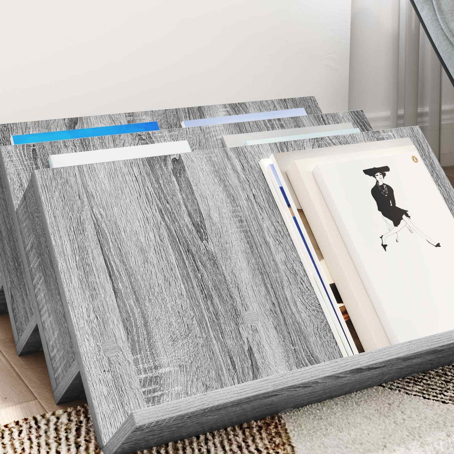 Bijzetkast 65 X 57,5 X 42 Cm Bewerkt Hout 65 x 53 x 28,5 cm Grijs sonoma