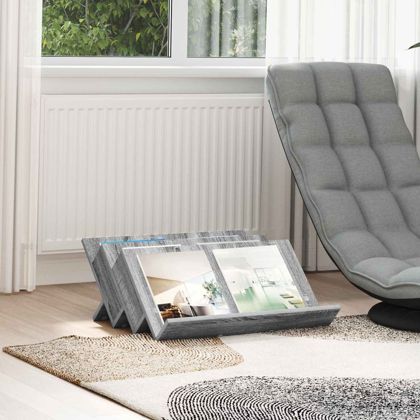 Bijzetkast 65 X 57,5 X 42 Cm Bewerkt Hout 65 x 53 x 28,5 cm Grijs sonoma