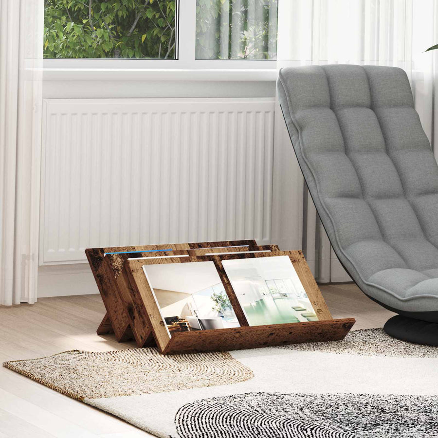 Bijzetkast Met Plank Oudhout 65 X 57,5 X 42 Cm Bewerkt Hout 65 x 53 x 28,5 cm Oud hout