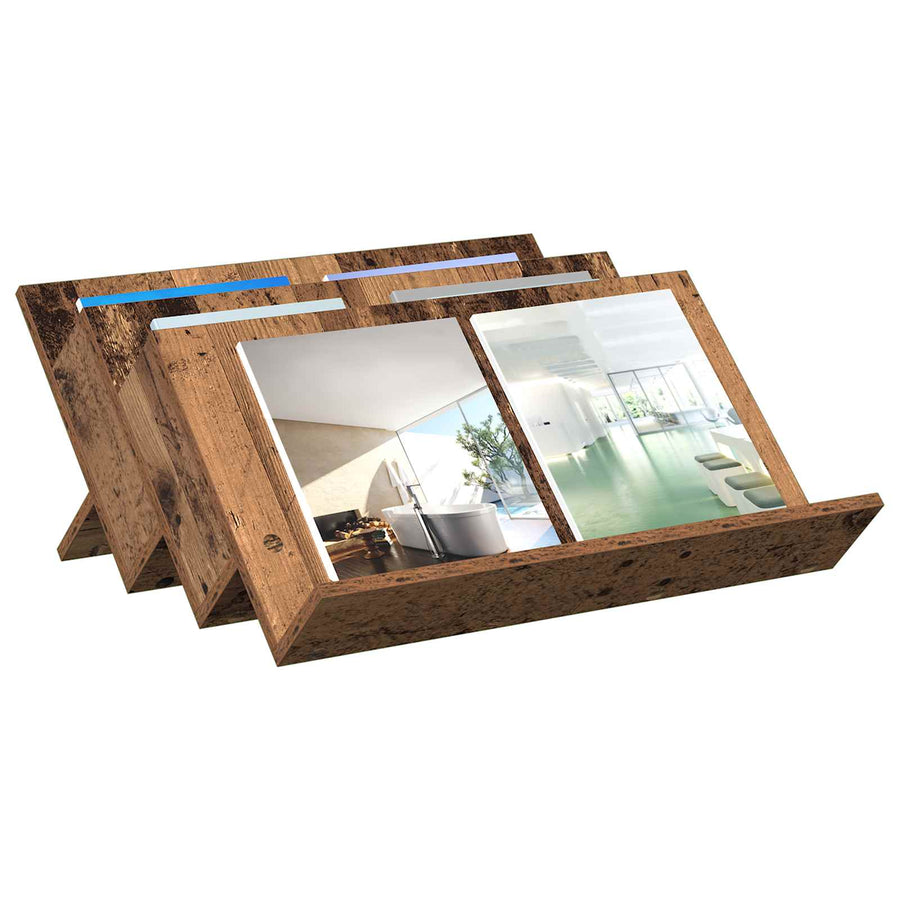 Bijzetkast Met Plank Oudhout 65 X 57,5 X 42 Cm Bewerkt Hout 65 x 53 x 28,5 cm Oud hout