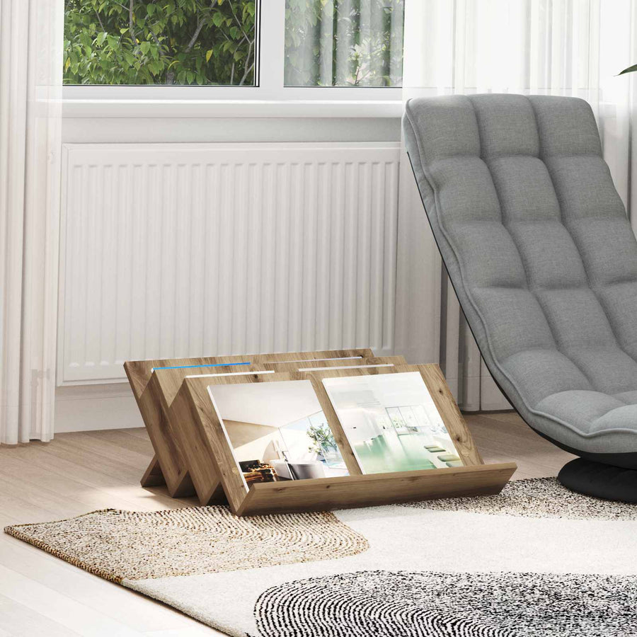 Bijzetkast Artisan Eiken 65 X 57,5 X 42 Cm Bewerkt Hout 65 x 53 x 28,5 cm artisanaal eikenkleurig