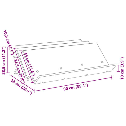 Bijzetkast Met Plank 90 X 57,5 X 42 Cm Bewerkt Hout 90 x 53 x 28,5 cm Wit
