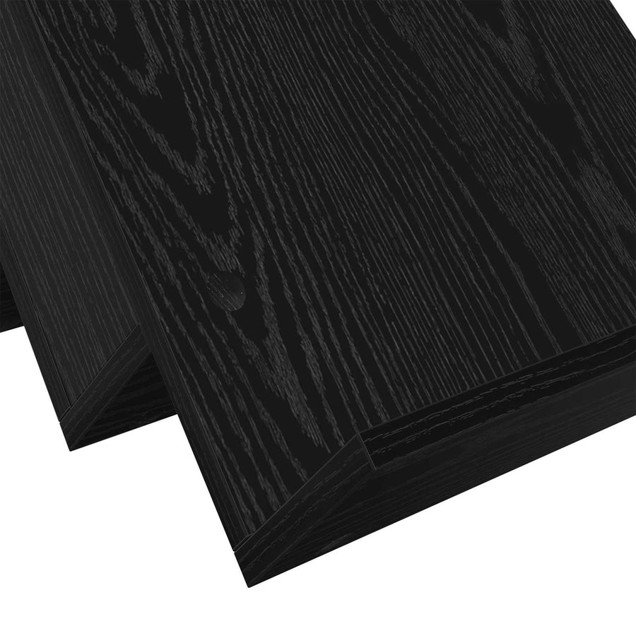 Bijzetkast Met Plank 90 X 57,5 X 42 Cm Bewerkt Hout 90 x 53 x 28,5 cm Zwart eiken