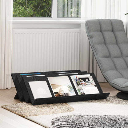 Bijzetkast Met Plank 90 X 57,5 X 42 Cm Bewerkt Hout 90 x 53 x 28,5 cm Zwart eiken