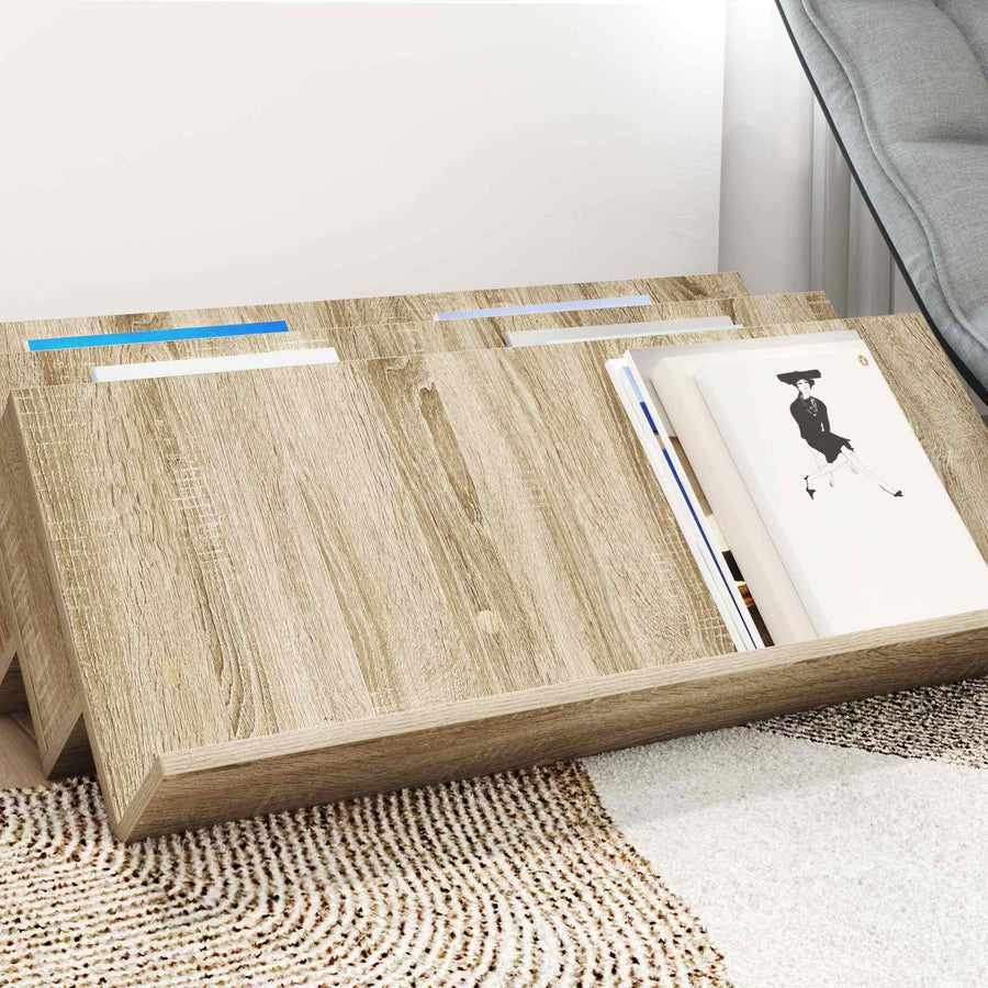 Bijzetkast 90 X 57,5 X 42 Cm Bewerkt Hout 90 x 53 x 28,5 cm Sonoma eiken