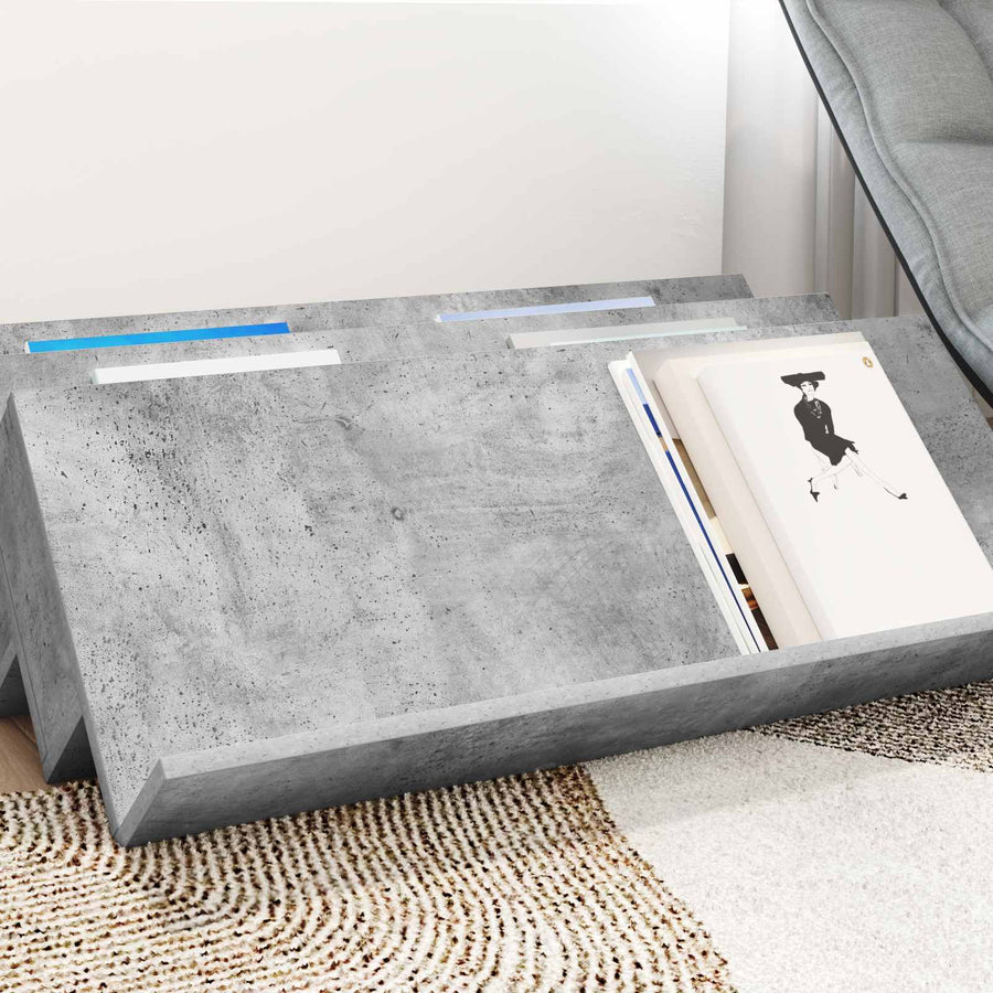 Bijzetkast Met Plank Beton Grijs 90 X 57,5 X 42 Cm Bewerkt Hout 90 x 53 x 28,5 cm Betongrijs