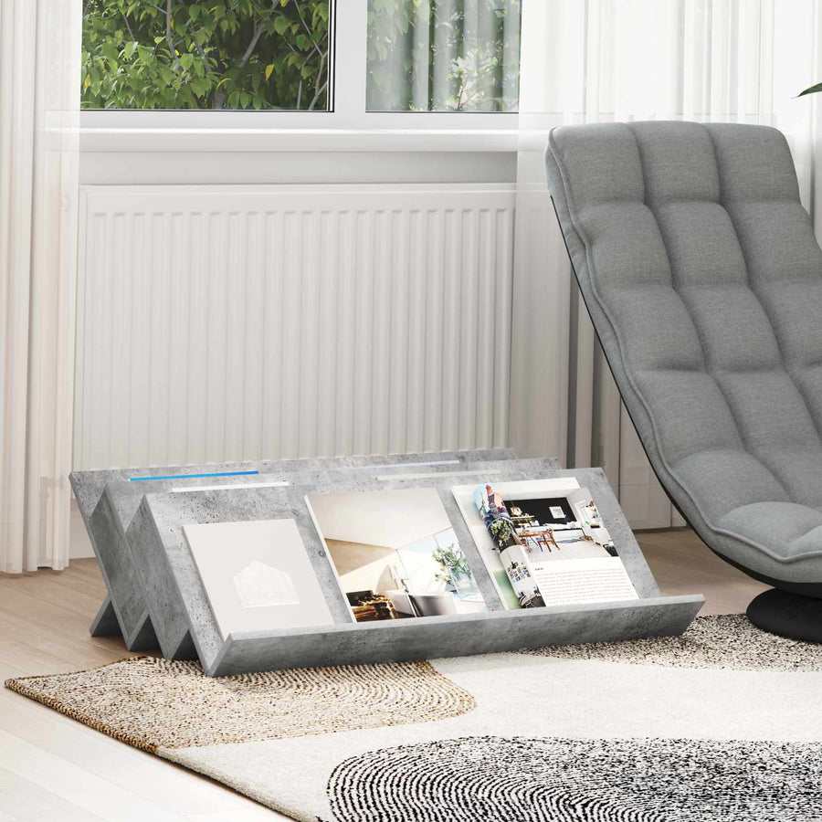 Bijzetkast Met Plank Beton Grijs 90 X 57,5 X 42 Cm Bewerkt Hout 90 x 53 x 28,5 cm Betongrijs