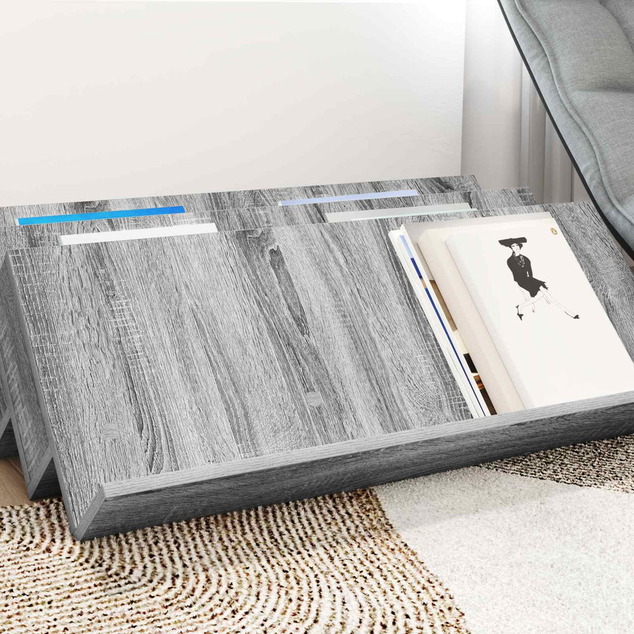 Bijzetkast 90 X 57,5 X 42 Cm Bewerkt Hout 90 x 53 x 28,5 cm Grijs sonoma