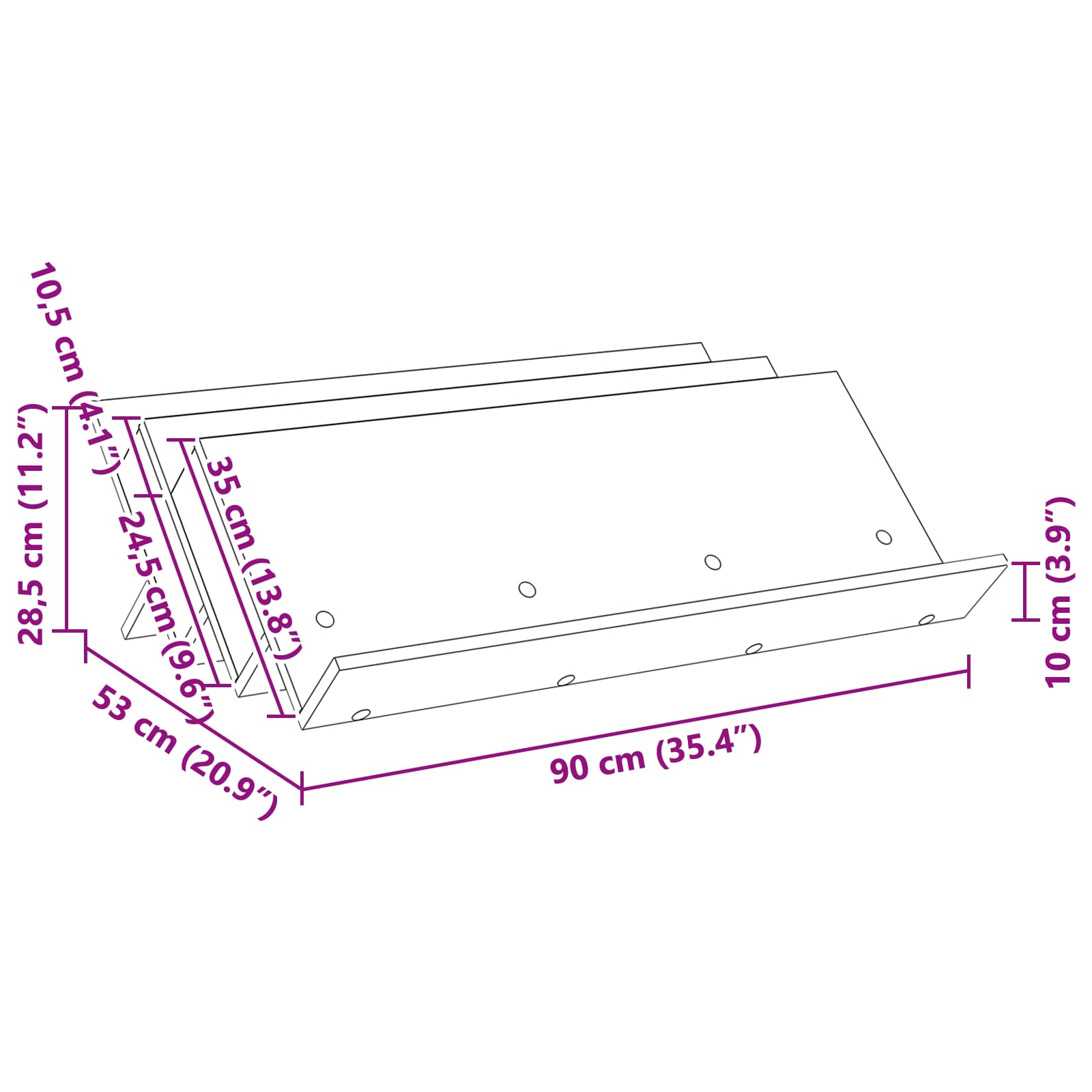 Bijzetkast Met Plank Oudhout 90 X 57,5 X 42 Cm Bewerkt Hout 90 x 53 x 28,5 cm Oud hout