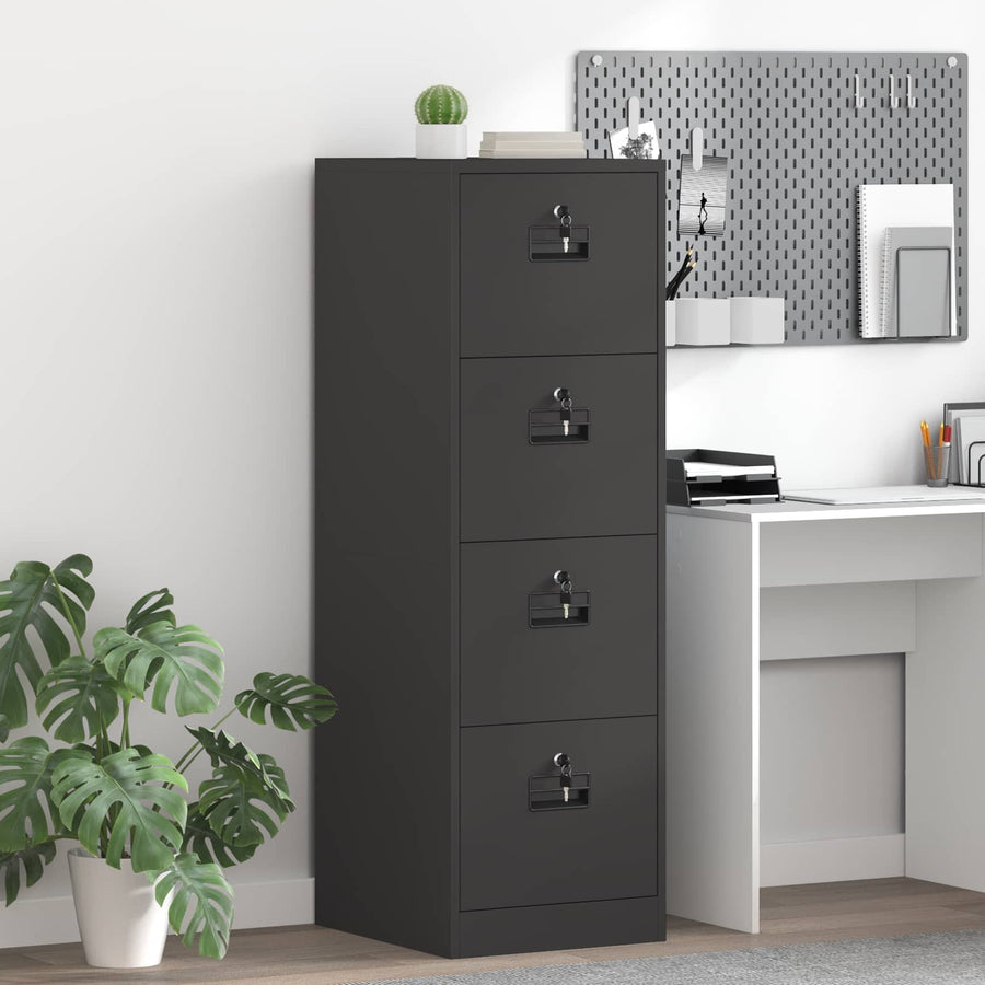 Bestandenkast 2 Pcs 44 X 50 X 106,5 Cm Koudgewalst Staal Zwart