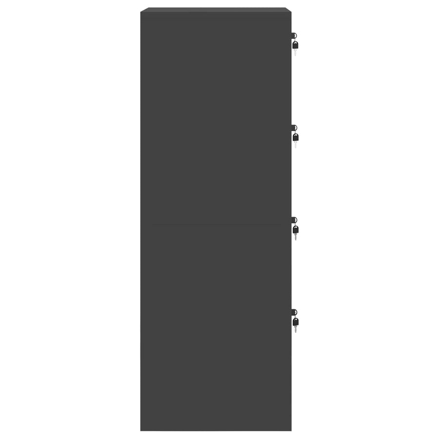Bestandenkast 2 Pcs 44 X 50 X 106,5 Cm Koudgewalst Staal Zwart