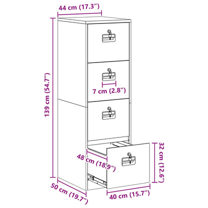 Bestandenkast 2 Pcs 44 X 50 X 106,5 Cm Koudgewalst Staal Zwart