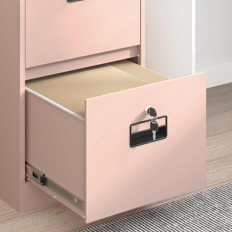Bestandenkast 2 Pcs 44 X 50 X 106,5 Cm Koudgewalst Staal Roze