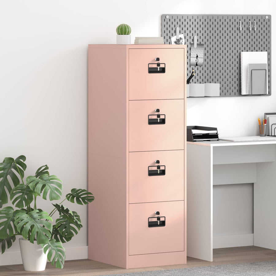 Bestandenkast 2 Pcs 44 X 50 X 106,5 Cm Koudgewalst Staal Roze