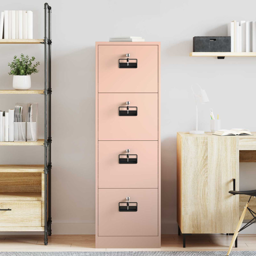 Bestandenkast 2 Pcs 44 X 50 X 106,5 Cm Koudgewalst Staal Roze