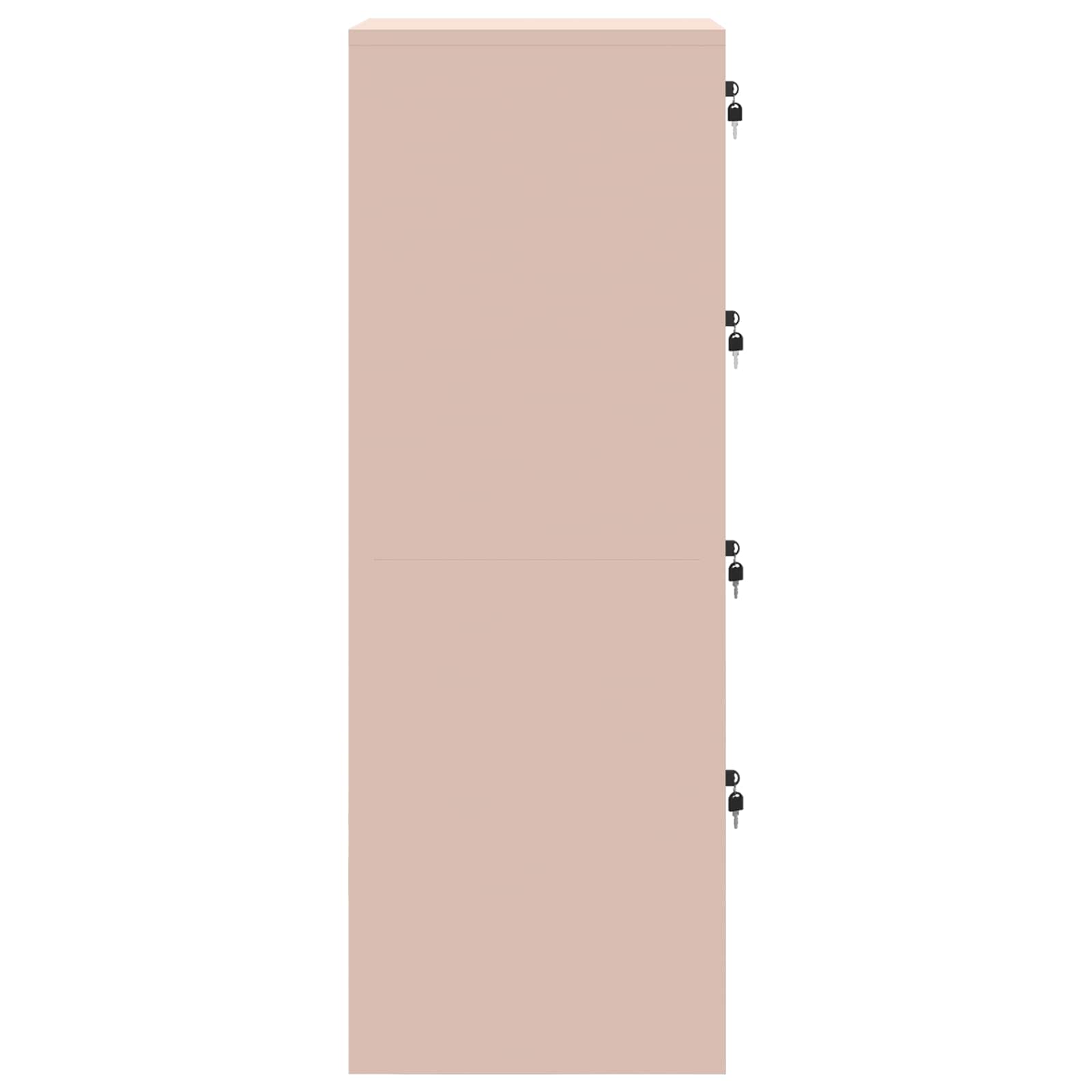 Bestandenkast 2 Pcs 44 X 50 X 106,5 Cm Koudgewalst Staal Roze