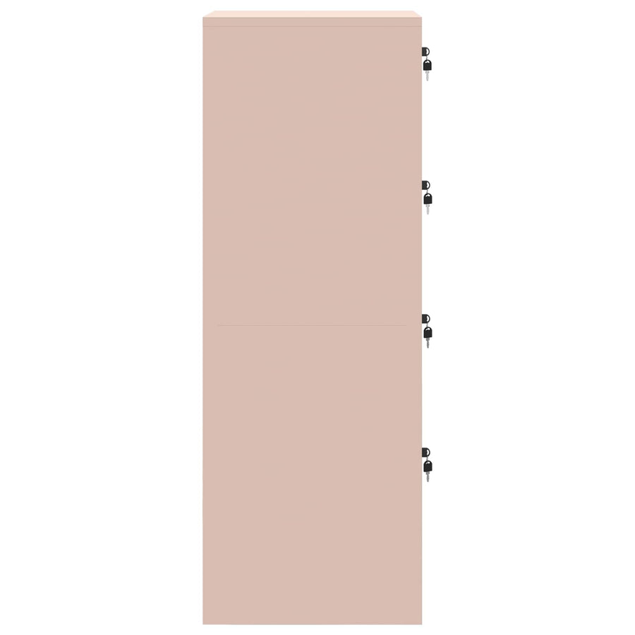 Bestandenkast 2 Pcs 44 X 50 X 106,5 Cm Koudgewalst Staal Roze