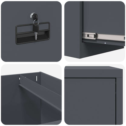 Bestandenkast Met Lade 2 Pcs 44 X 50 X 106,5 Cm Antraciet