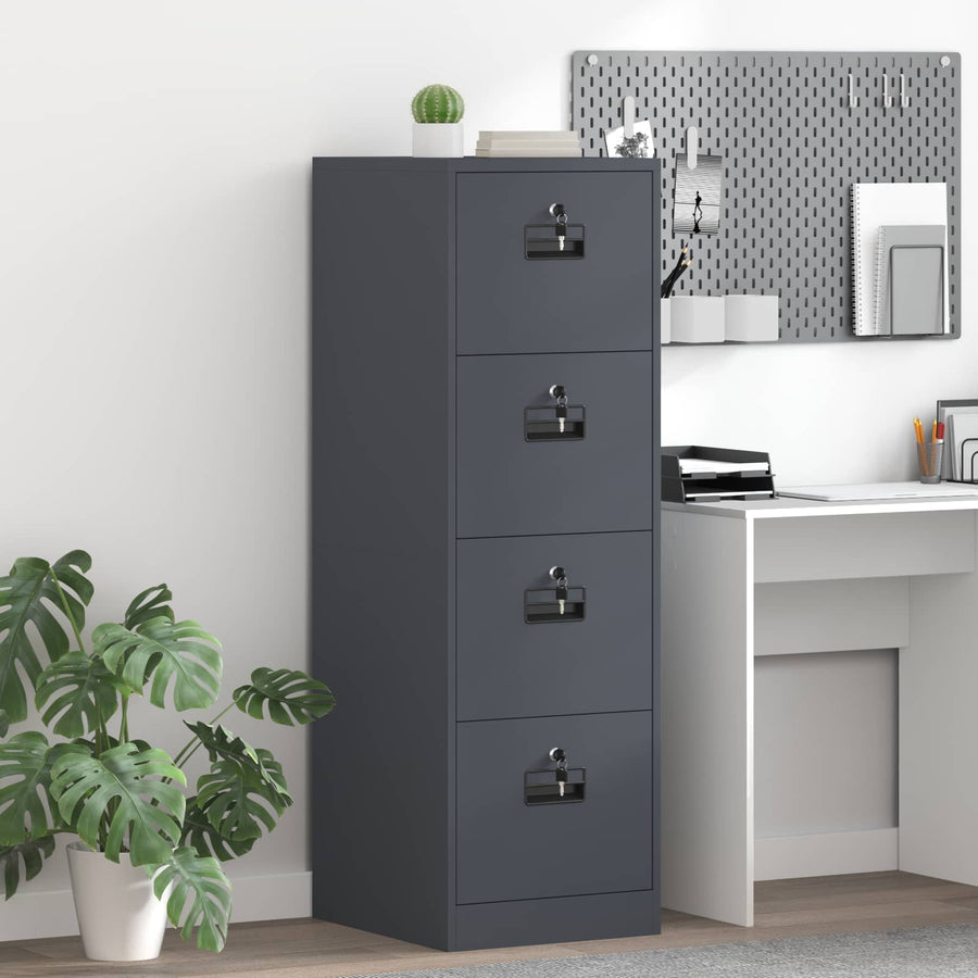 Bestandenkast Met Lade 2 Pcs 44 X 50 X 106,5 Cm Antraciet