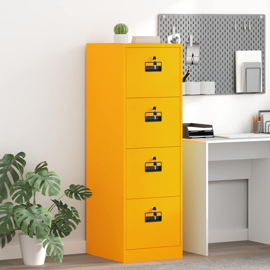 Bestandenkast met lade 2 pcs Mosterdgeel 44 x 50 x 106,5 cm