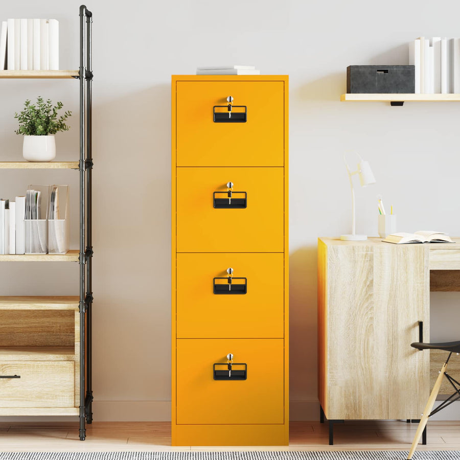 Bestandenkast met lade 2 pcs Mosterdgeel 44 x 50 x 106,5 cm