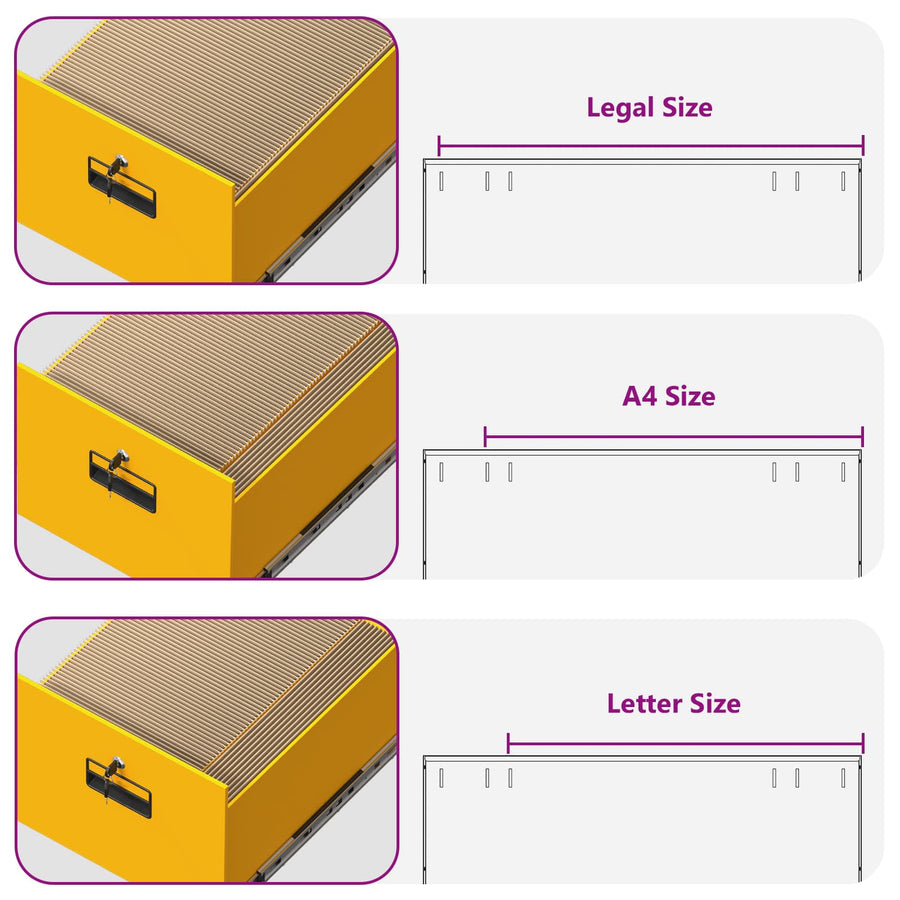 Bestandenkast met lade 2 pcs Mosterdgeel 44 x 50 x 106,5 cm