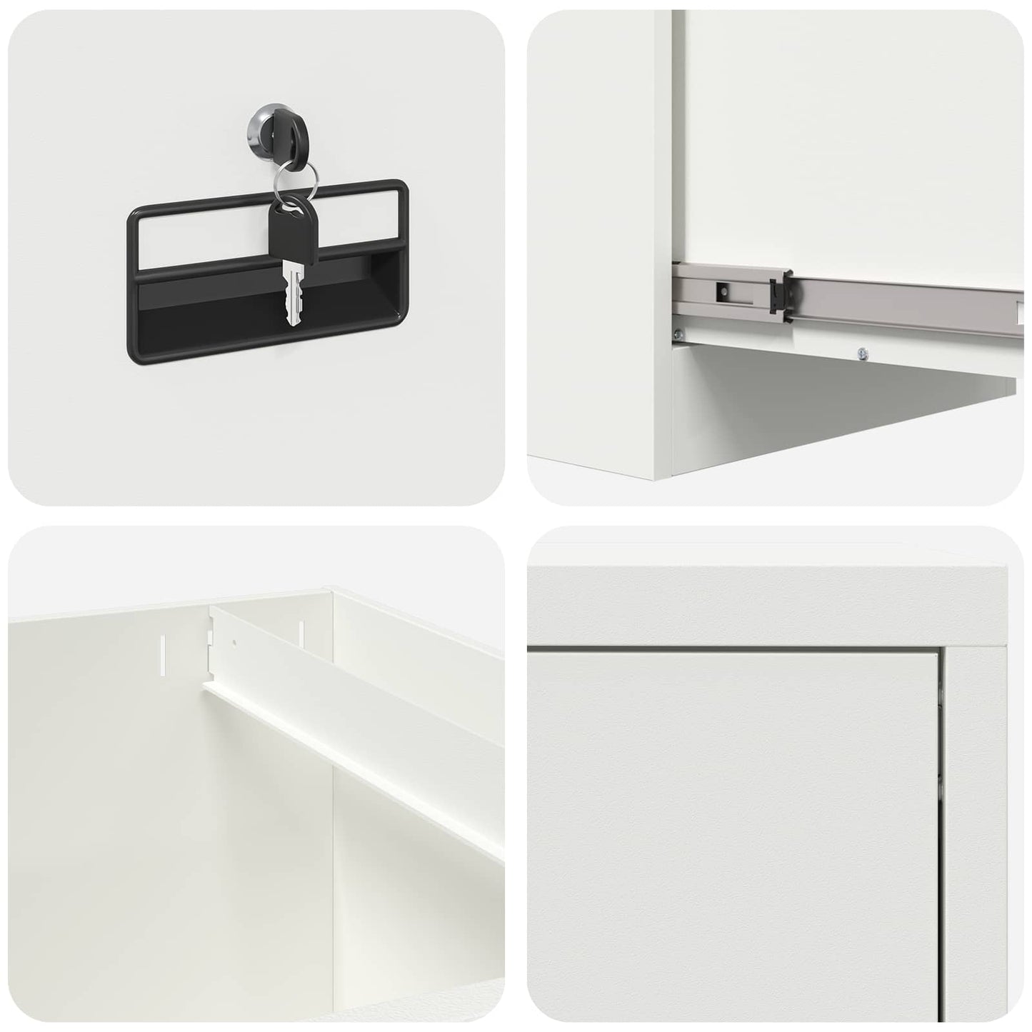 Bestandenkast 2 Pcs 44 X 50 X 106,5 Cm Koudgewalst Staal Wit