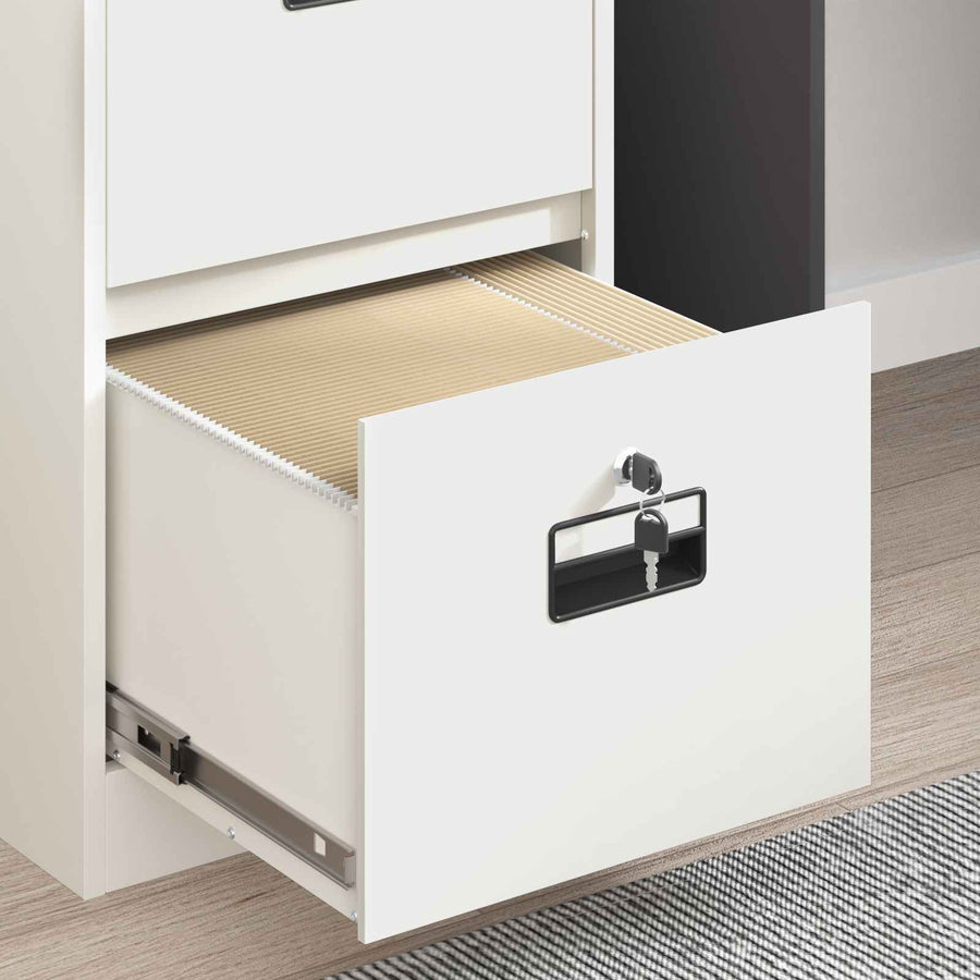 Bestandenkast 2 Pcs 44 X 50 X 106,5 Cm Koudgewalst Staal Wit